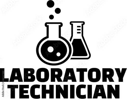 Laboratory technician with test tubes