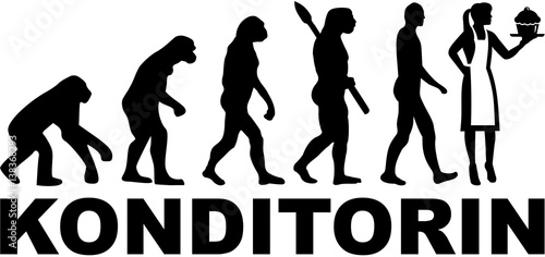 Female confectioner evolution with german job title