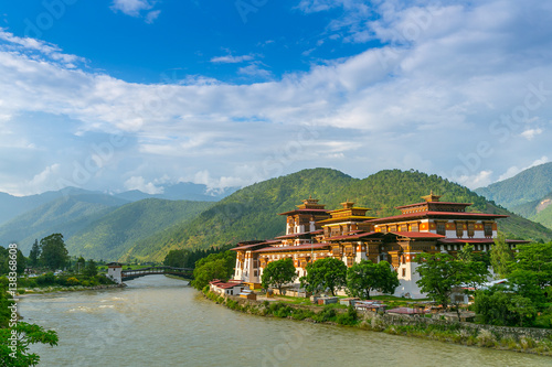 Punakha Dzong Monastery, one of the largest monestary in Asia, Punakha, Bhutan
