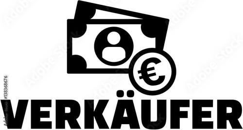 Salesman german job title with icon