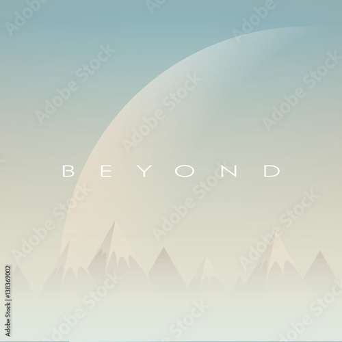 Space exploration concept vector background with large planets in the sky.