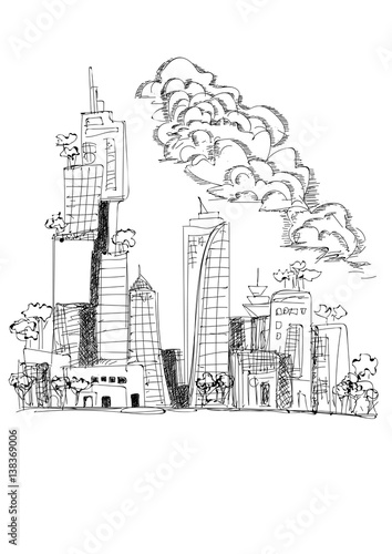 Cityscape sketch Vector illustration