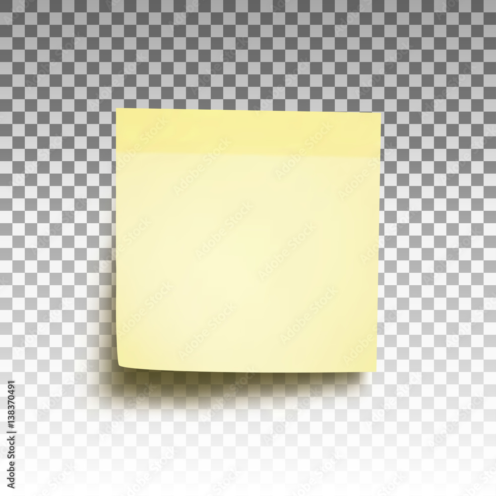 Vettoriale Stock Postit sticky note yellow isolated on transparent  background in vector format