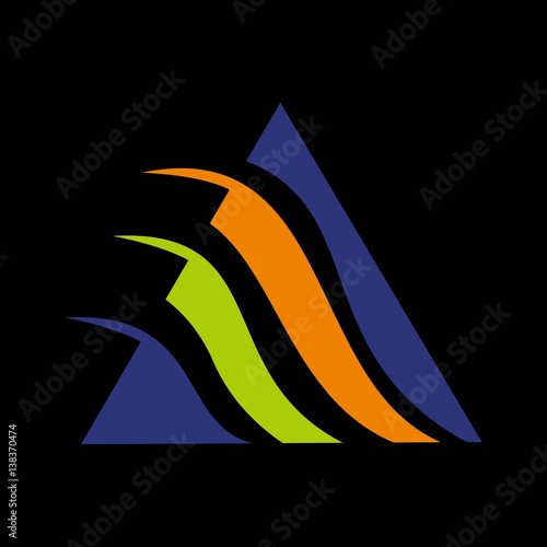 Succesful partnership group teamwork technology triangle concept elements icon