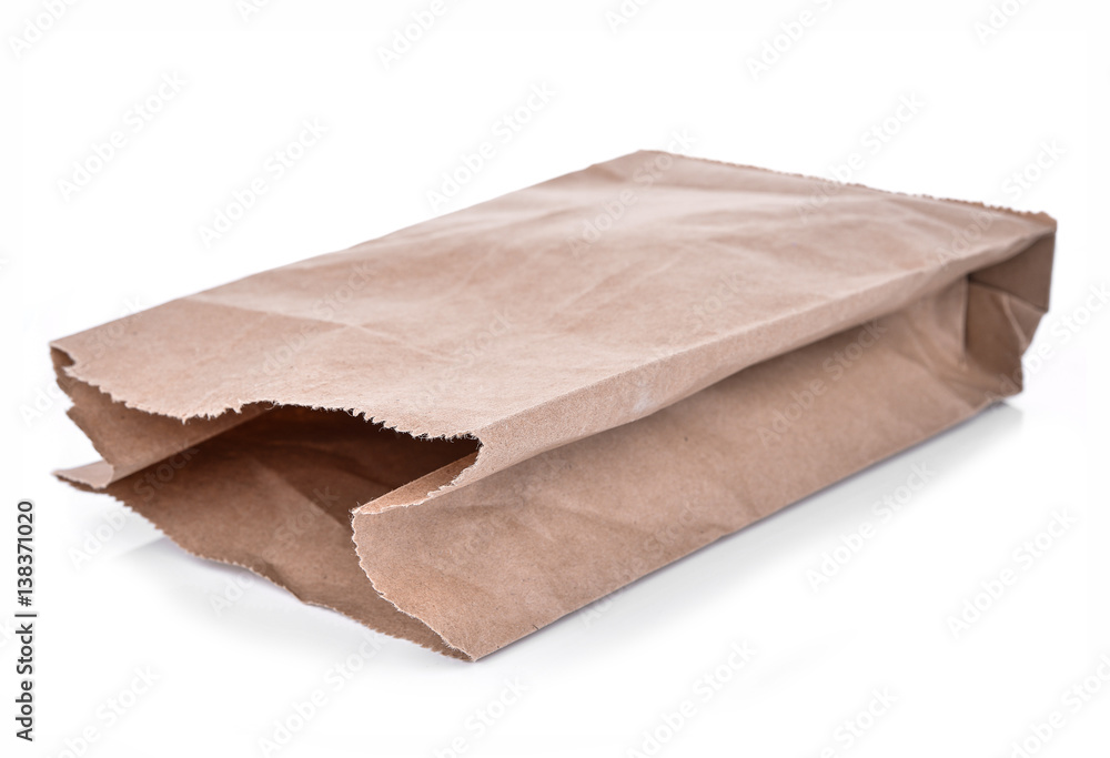 Brown paper bag isolated over white backgroun Brown paper bag isolated over white backgroun