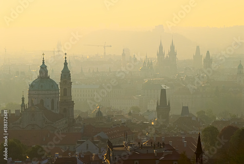 Photography Golden sunrise over Prague