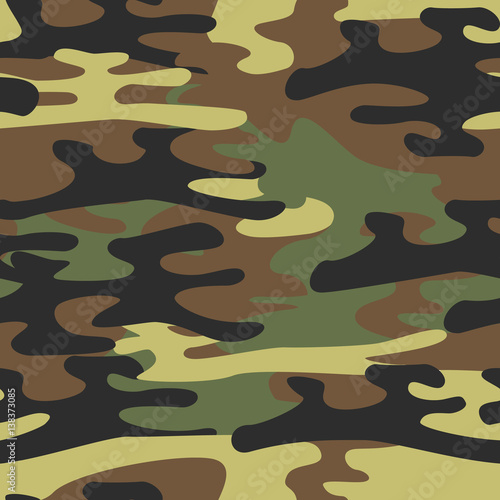 Military Seamless Pattern. Khaki