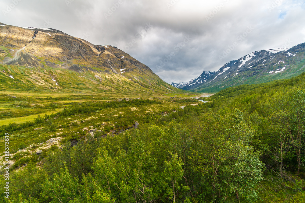 Fototapeta premium The landscape of the Norwegian national park Jotunheimen, Norway.
