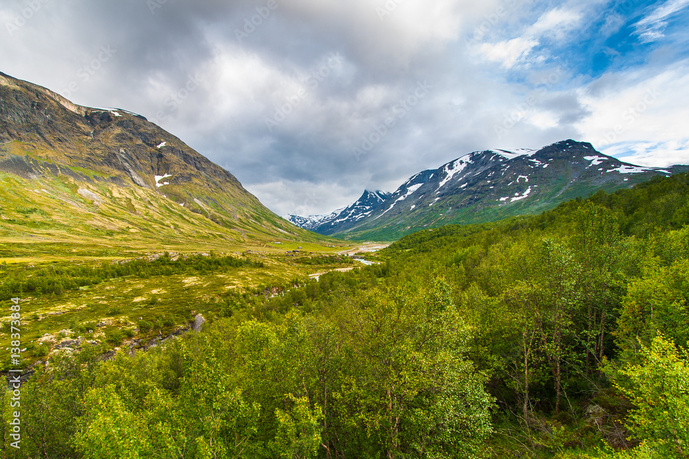 The landscape of the Norwegian national park Jotunheimen, Norway.