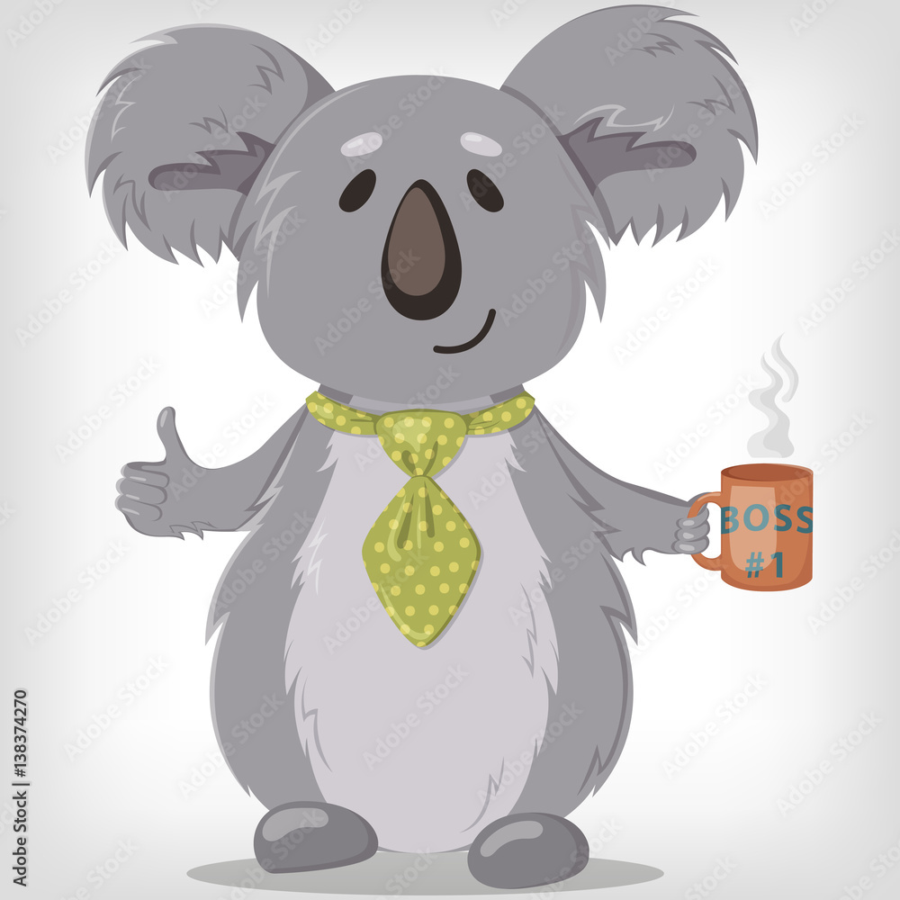 Fototapeta premium Koala boss #1. Vector illustration of koala
