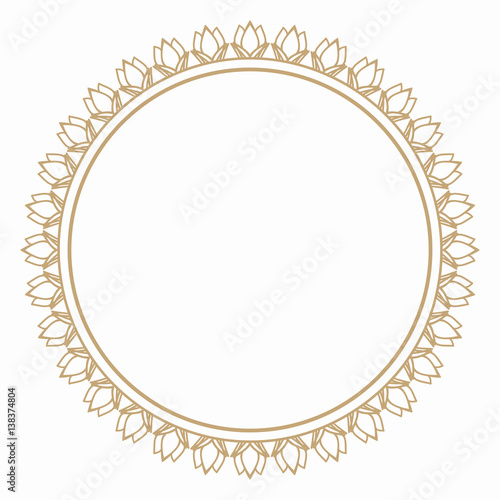 Round frame from the stylized flower buds. Border for decoration postcards, logos, banners, clearance of goods and promotional products.