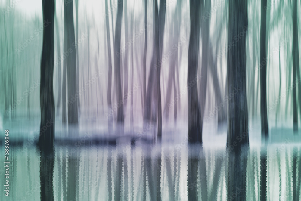 Fototapeta premium Abstract fantasy forest, spring river, nature background