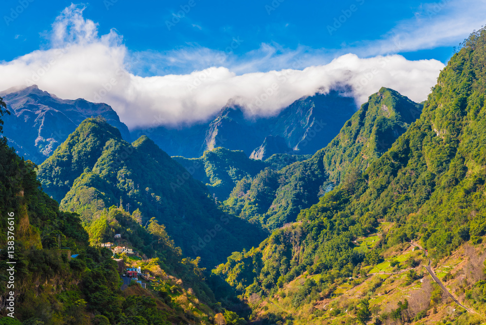 Fototapeta premium Beautiful cloudscape above the mountains, Madeira Island, Portugal