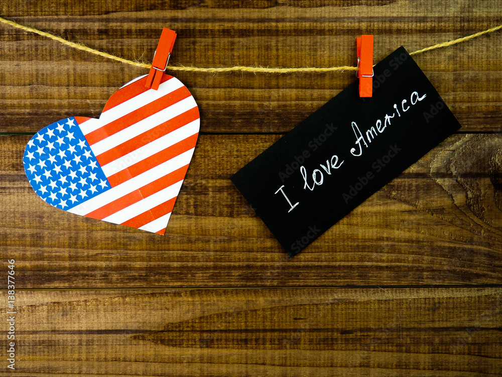 Obraz premium I Love America flag