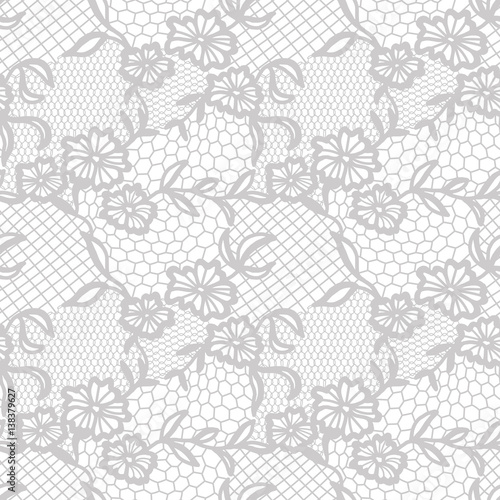 Lace seamless pattern with flowers