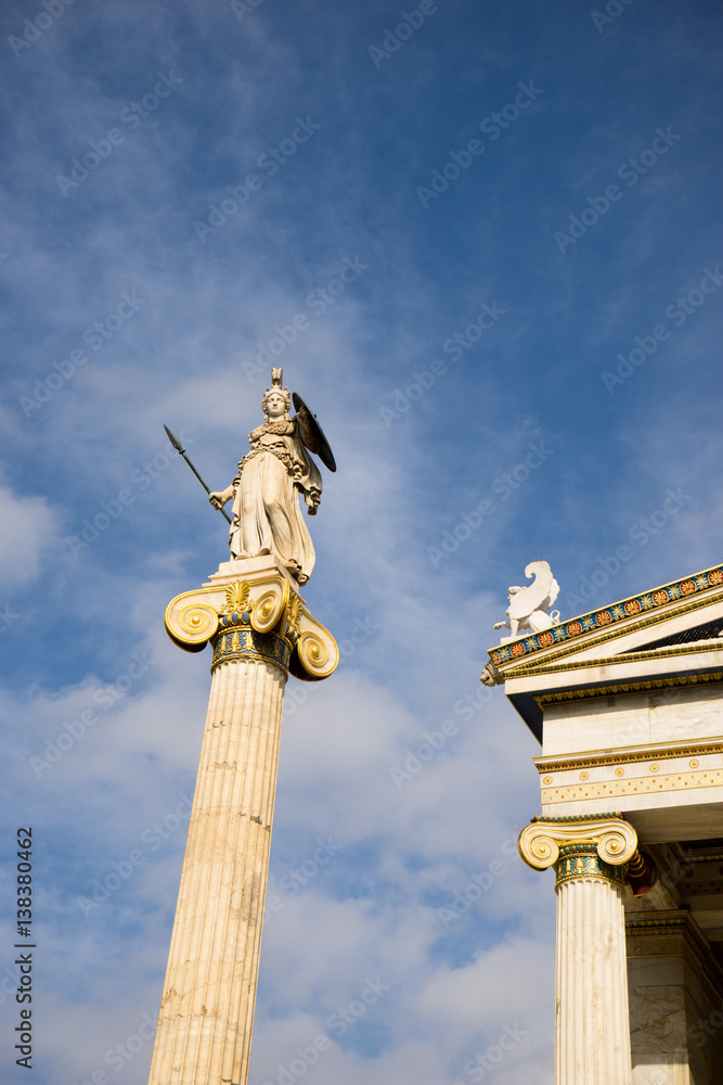 Athena statue in the the Academy of Athens ,Greece