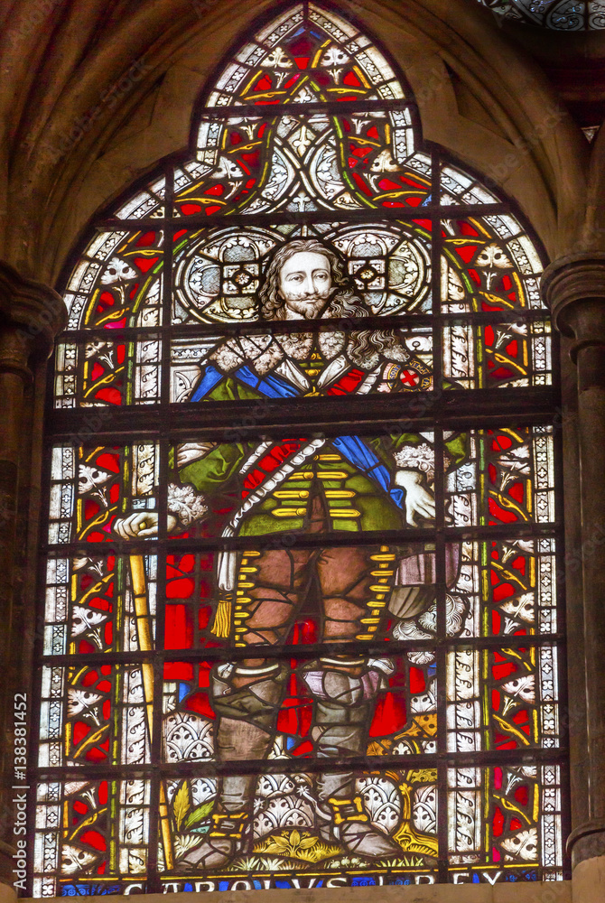 King Charles 1 Stained Glass Chapter House Westminster Abbey London England