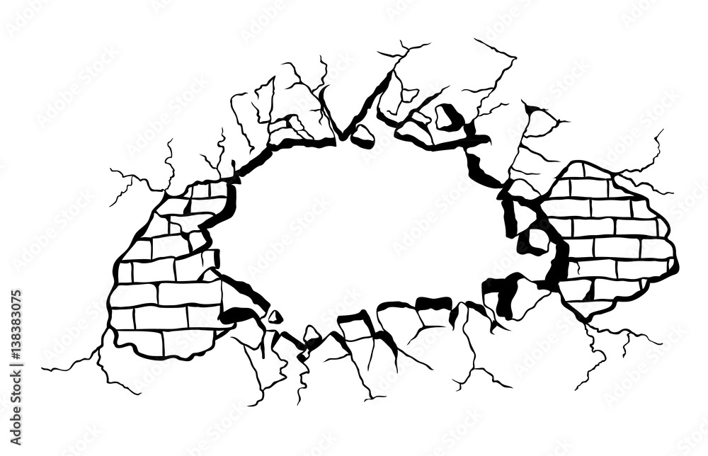 handmade hole in brickwall vector design handmade hole in brickwall vector design