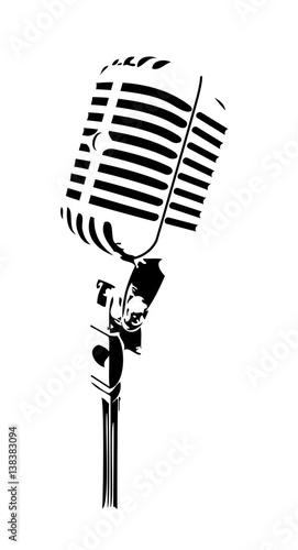handmade retro microphone vector design