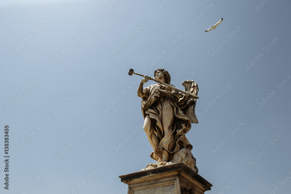 Bernini's marble statue of Ponte Sant’Angelo. Rome, Italy