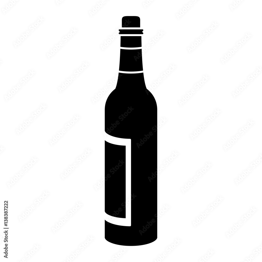 glass bottle wine liquor pictogram vector illustration eps 10