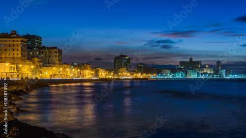 Tourism and travel destinations. Cuba Caribbean sea La Habana. Havana. View of skyline and buildings from Malecon.