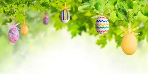 Easter Eggs in Green Branches