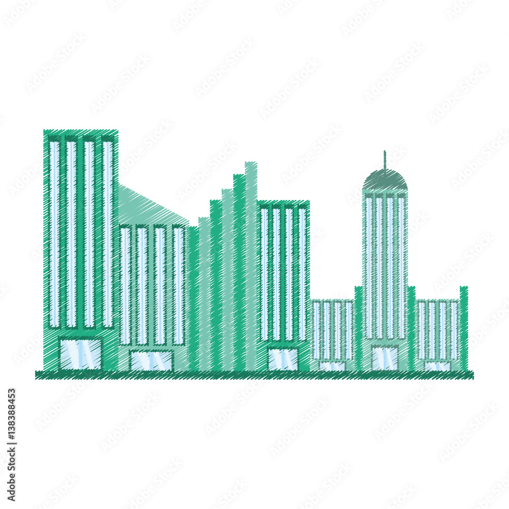 drawing building facade college vector illustration eps 10