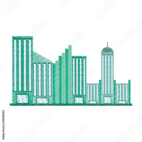 drawing building facade college vector illustration eps 10