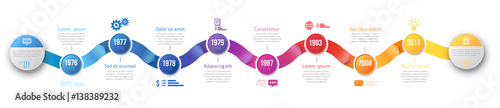 Infographics arrow timeline hystory template