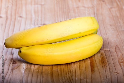 Two fresh ripe yellow bananas