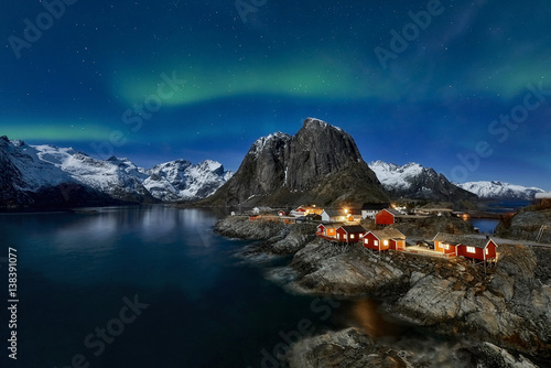 Wallpaper Mural Hamnoy, Lofoten, Norway2017  - aurora borealis Torontodigital.ca