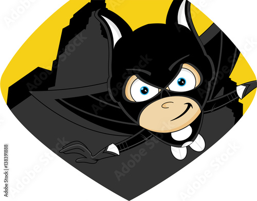 Cute Cartoon Comic Book Superhero