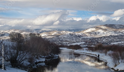 snow mountain winter landscape panorama