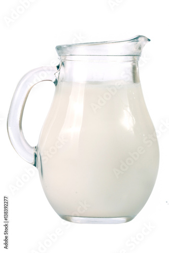 jug of milk isolated on white background
