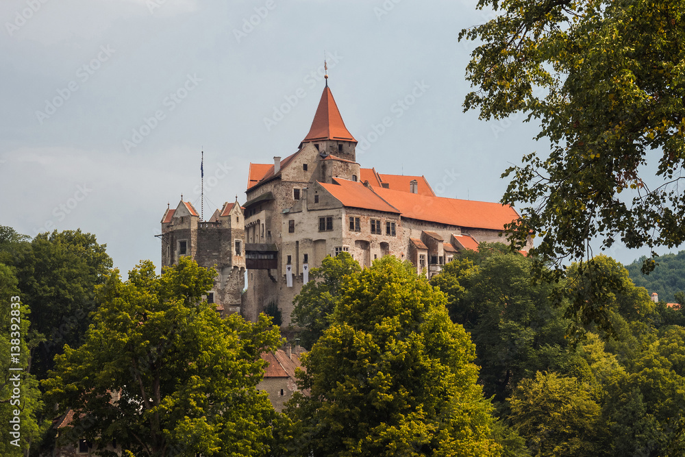 Pernstein Castle, gothic and renaissance castle in Czech Republic.