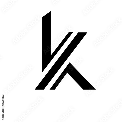 initial letter K black color logo vector