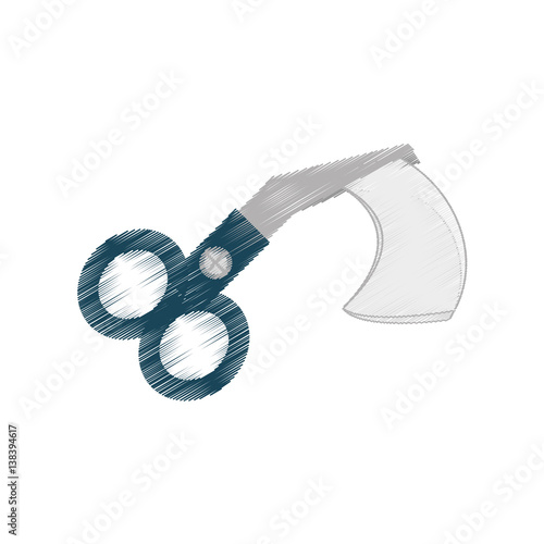 drawing scissors bandage medical vector illustration eps 10
