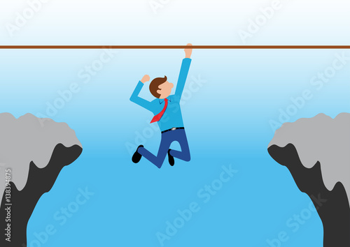 Simple business cartoon vector grab for life
