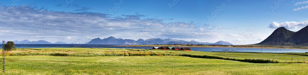 Norway landscape sunny summer panorama
