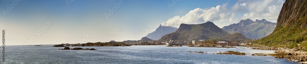 Norway landscape sunny summer panorama