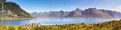 Fototapeta Naklejka Na Ścianę i Meble -  Norway Fjord. Sunny summer landscape panorama