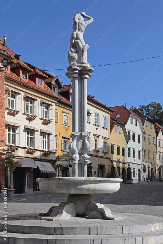 Fototapeta premium Fountain Ljubljana