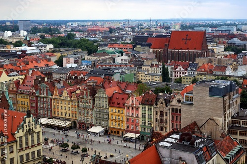 Panorama view of the city Wroclaw, Poland