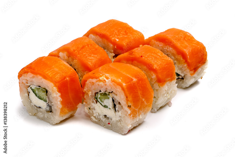 Roll with salmon and Philadelphia. Insulated. Roll with salmon and Philadelphia. Insulated.