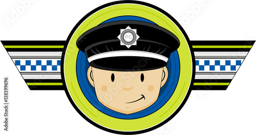 Cute Cartoon British Policeman