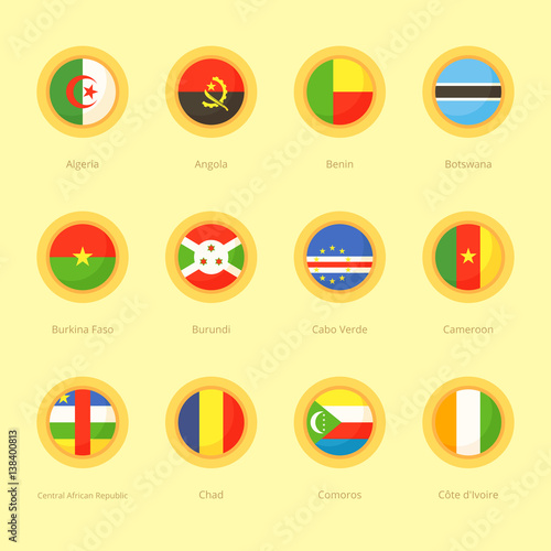 African Circular Flags (Algeria, Cabo Verde, Comoros)