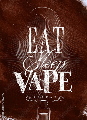 Poster eat sleep vape brown
