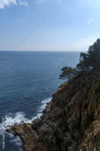 Cliff and sea in Tossa de Mar. Spain