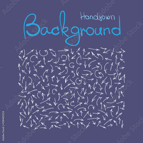 Hand-drawn background and texture arrows set
